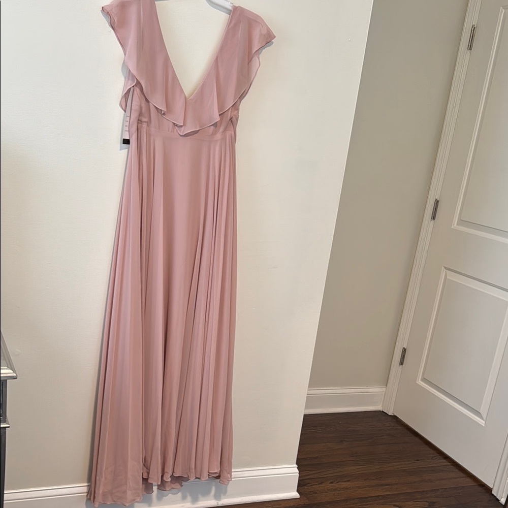 Pink Ruffled Maxi Dress - Picture 6 of 7